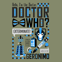 Свитшот хлопковый мужской Hello, i'm the Doctor, цвет: авокадо — фото 2