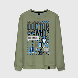 Свитшот хлопковый мужской Hello, i'm the Doctor, цвет: авокадо