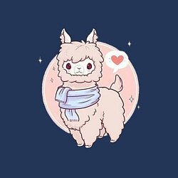 Свитшот хлопковый мужской Милая лама, цвет: тёмно-синий — фото 2