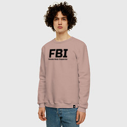 Свитшот хлопковый мужской ФБР,Инспектор женского тела, цвет: пыльно-розовый — фото 2