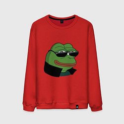 Свитшот хлопковый мужской Pepe в очках EZ, цвет: красный