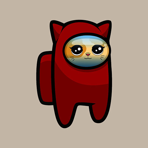 Мужской свитшот Among us Cat / Миндальный – фото 3