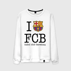 Свитшот хлопковый мужской Barcelona FC, цвет: белый