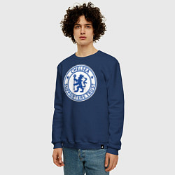Свитшот хлопковый мужской Chelsea FC, цвет: тёмно-синий — фото 2
