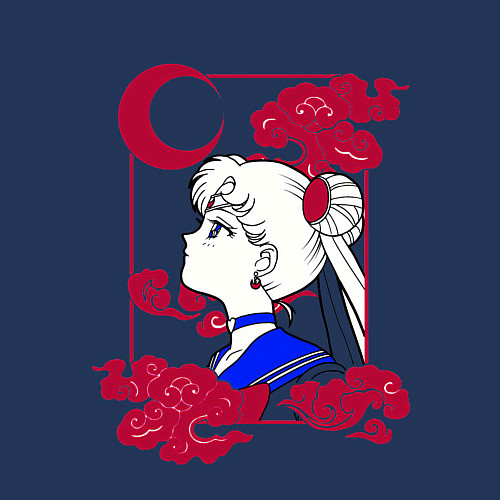 Мужской свитшот Сейлор Мун / Тёмно-синий – фото 3