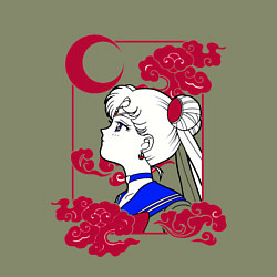 Свитшот хлопковый мужской Сейлор Мун, цвет: авокадо — фото 2