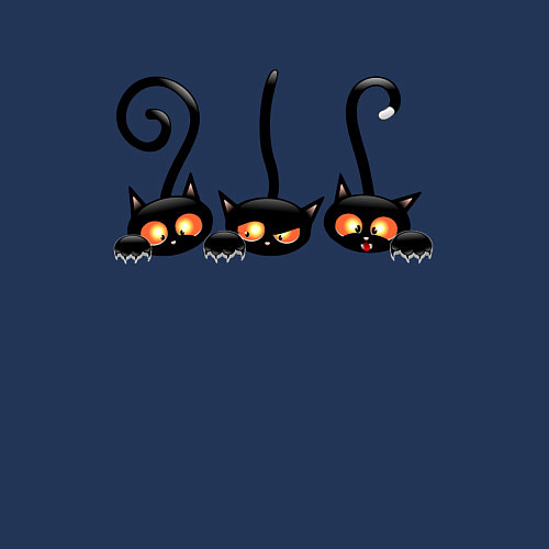 Мужской свитшот Котики / Тёмно-синий – фото 3