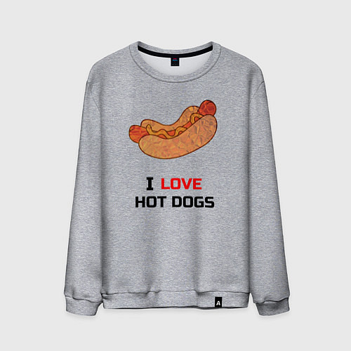 Мужской свитшот Love HOT DOGS / Меланж – фото 1