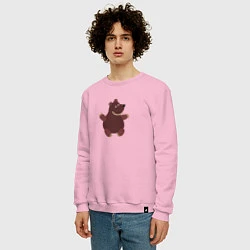Свитшот хлопковый мужской Мишка, цвет: светло-розовый — фото 2