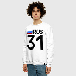 Свитшот хлопковый мужской RUS 31, цвет: белый — фото 2