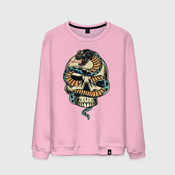 Свитшот хлопковый мужской Snake&Skull, цвет: светло-розовый