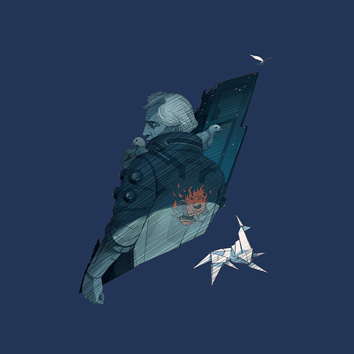 Мужской свитшот Бегущий по лезвию / Тёмно-синий – фото 3