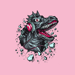 Свитшот хлопковый мужской Музыкальный динозавр, цвет: светло-розовый — фото 2