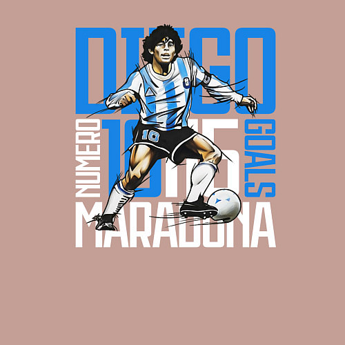 Мужской свитшот 10 Diego Maradona / Пыльно-розовый – фото 3