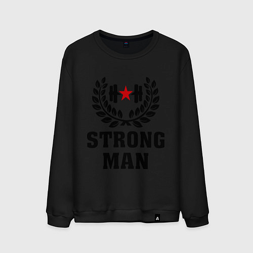 Мужской свитшот Strong man / Черный – фото 1