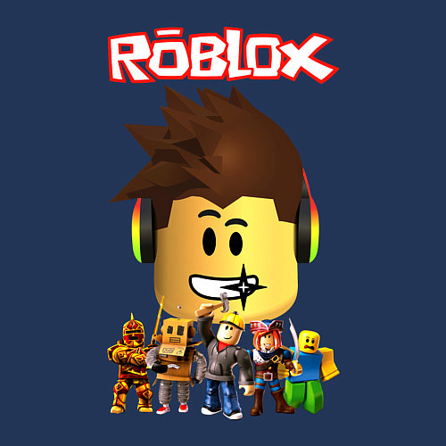 Мужской свитшот ROBLOX / Тёмно-синий – фото 3
