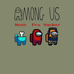 Свитшот хлопковый мужской Among Us - Noob Pro Hacker Z, цвет: авокадо — фото 2