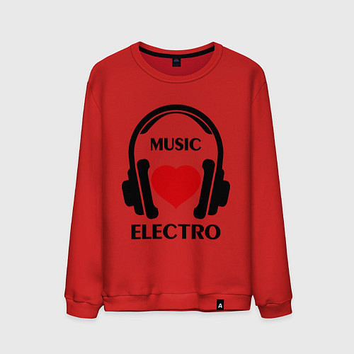 Мужской свитшот Electro Music is Love / Красный – фото 1