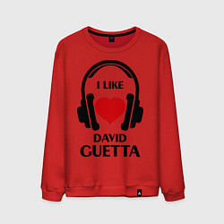 Свитшот хлопковый мужской I like David Guetta, цвет: красный