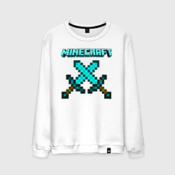 Свитшот хлопковый мужской Minecraft, цвет: белый