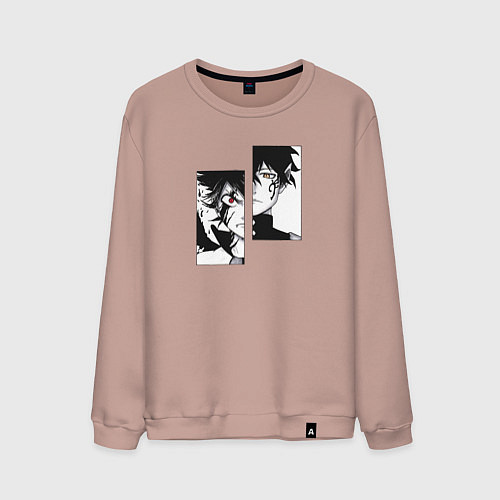 Мужской свитшот Черный клевер / Пыльно-розовый – фото 1