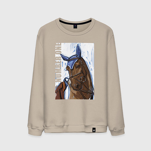 Мужской свитшот Number one / Миндальный – фото 1