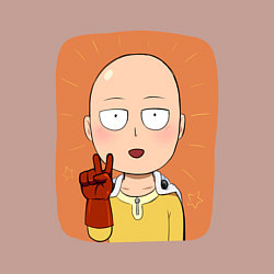 Свитшот хлопковый мужской Сайтама One Punch Man, цвет: пыльно-розовый — фото 2