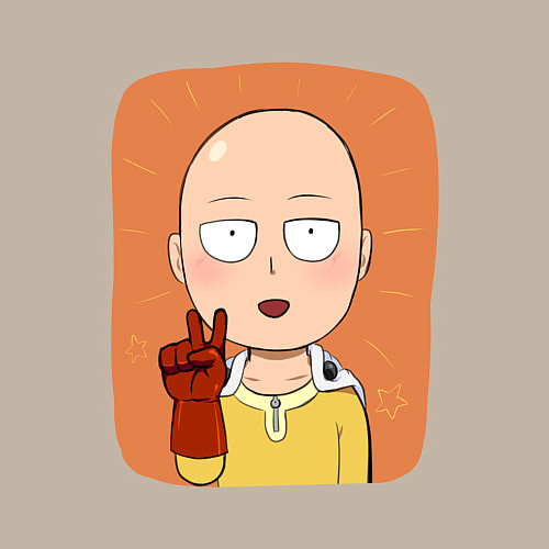 Мужской свитшот Сайтама One Punch Man / Миндальный – фото 3