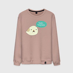 Свитшот хлопковый мужской Чык-Чырык Мем, цвет: пыльно-розовый