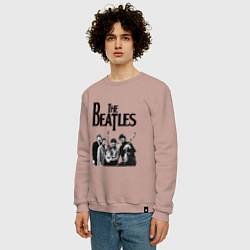 Свитшот хлопковый мужской The Beatles, цвет: пыльно-розовый — фото 2
