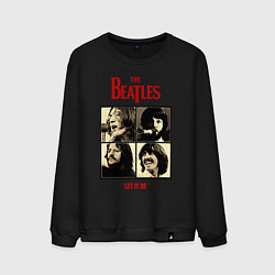 Свитшот хлопковый мужской The Beatles LET IT BE, цвет: черный