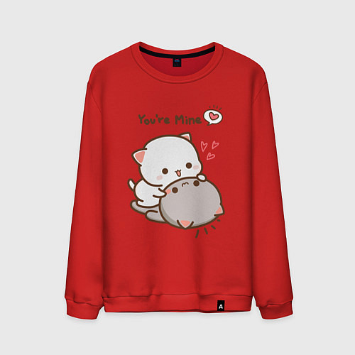 Мужской свитшот Влюблённые котята / Красный – фото 1