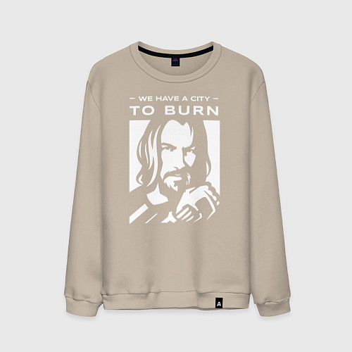 Мужской свитшот WE HAVE A CITY TO BURN / Миндальный – фото 1