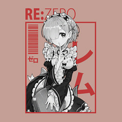 Свитшот хлопковый мужской Re:Zero Rem, цвет: пыльно-розовый — фото 2