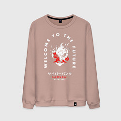 Свитшот хлопковый мужской SAMURAI Cyberpunk 2077, цвет: пыльно-розовый