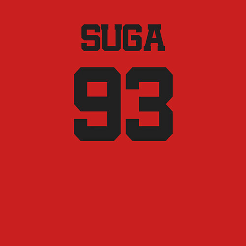 Мужской свитшот BTS - Suga 93 / Красный – фото 3