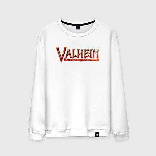 Мужской свитшот Valheim огненный лого / Белый – фото 1