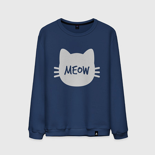 Мужской свитшот Meow / Тёмно-синий – фото 1