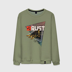 Свитшот хлопковый мужской Rust Стучим в дверь соседу Раст, цвет: авокадо