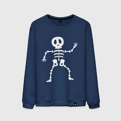 Мужской свитшот Мультяшный скелет / Тёмно-синий – фото 1