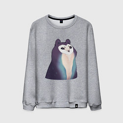 Свитшот хлопковый мужской Необычная сова, цвет: меланж