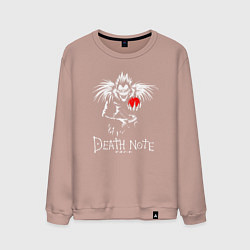 Свитшот хлопковый мужской DEATH NOTE ТЕТРАДЬ СМЕРТИ, цвет: пыльно-розовый
