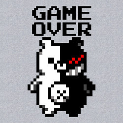 Свитшот хлопковый мужской MONOKUMA GAME OVER, цвет: меланж — фото 2