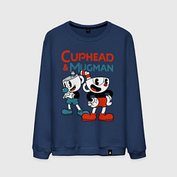 Свитшот хлопковый мужской Cuphead & Mugman, цвет: тёмно-синий