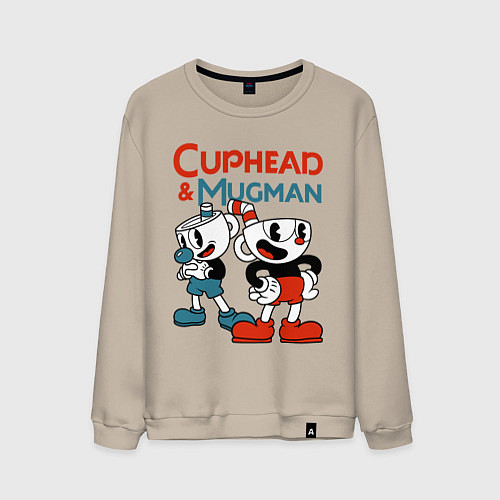 Мужской свитшот Cuphead & Mugman / Миндальный – фото 1