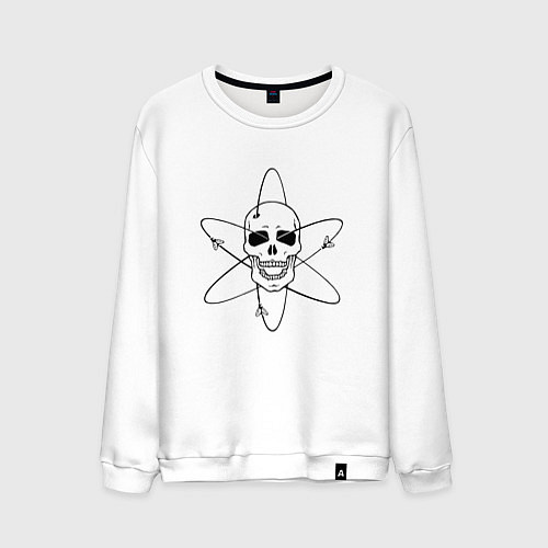 Мужской свитшот Кровосток - Наука Череп / Белый – фото 1
