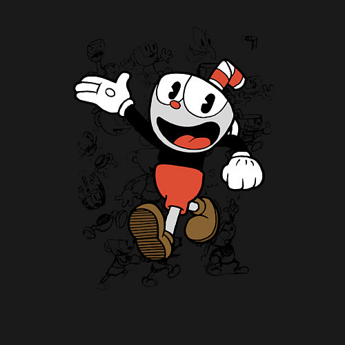 Мужской свитшот CUPHEAD / Черный – фото 3
