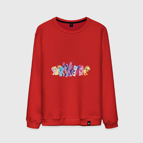 Мужской свитшот Все пони / Красный – фото 1