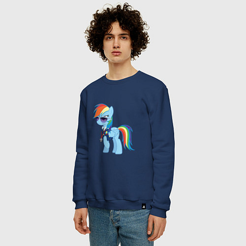 Мужской свитшот Pony - Rainbow Dash / Тёмно-синий – фото 3