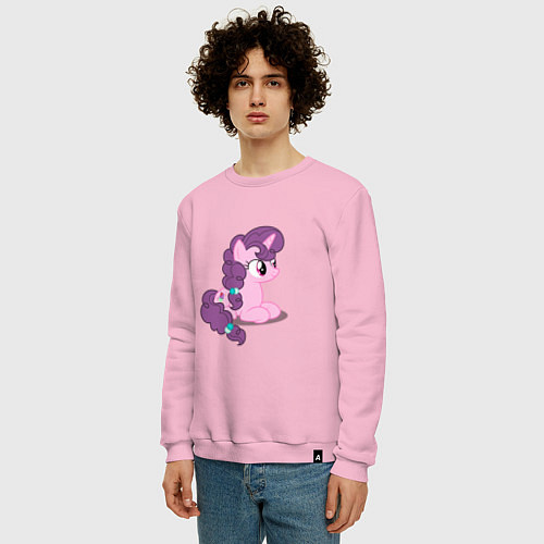 Мужской свитшот Pony Pink Mammal Purple - Litt / Светло-розовый – фото 3